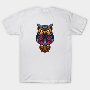 Moody Owl Artistic Design T-Shirt